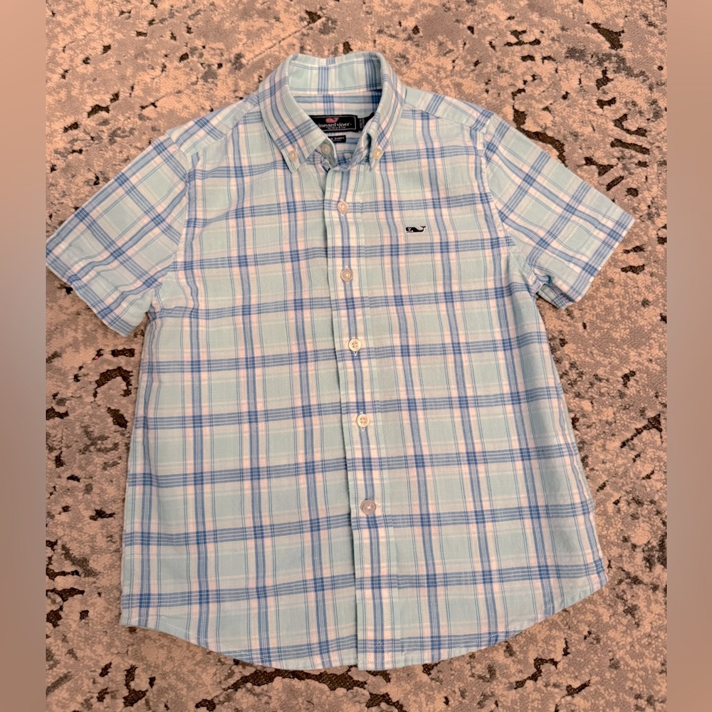 Vineyard Vines Plaid Linen Shirt - size 5